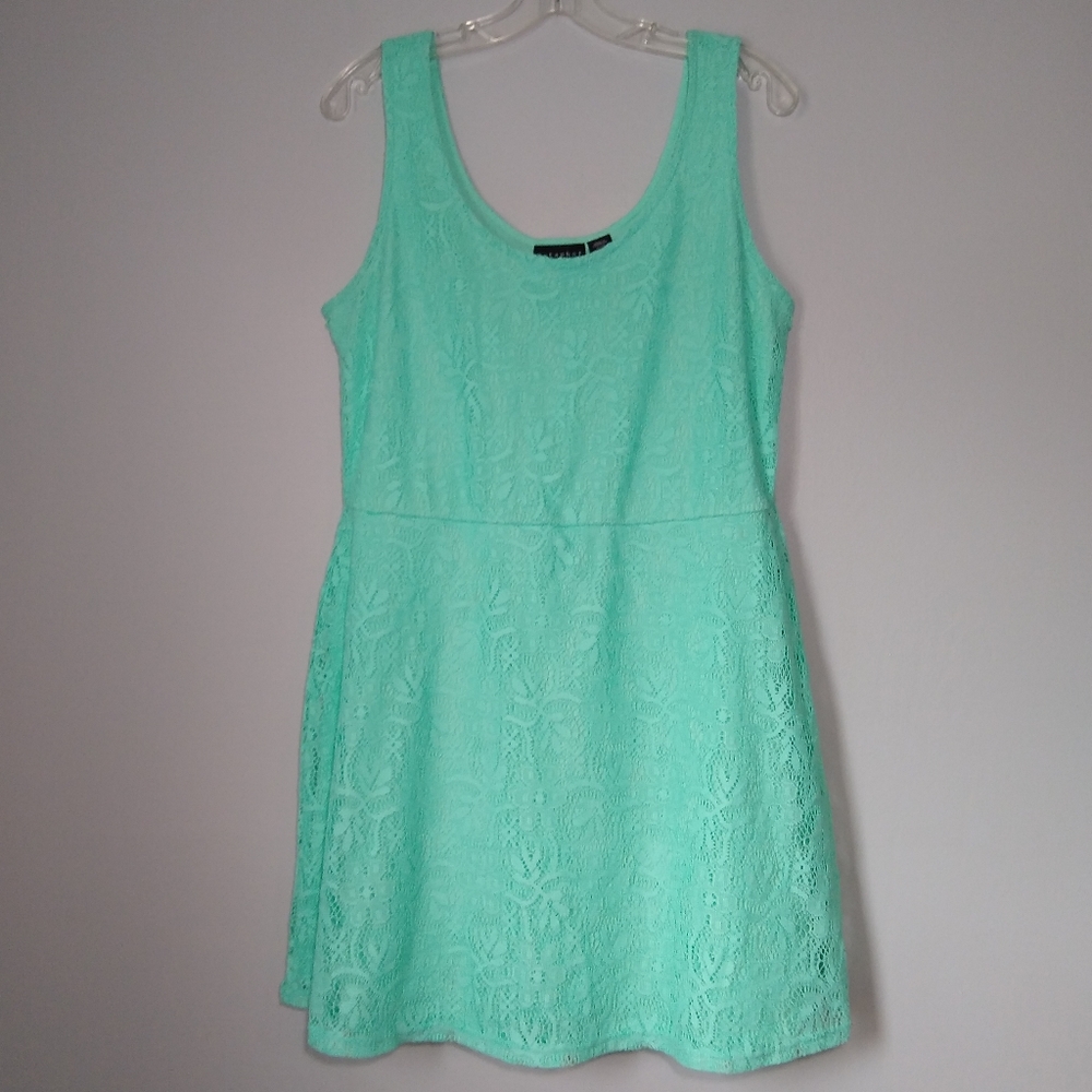 Metaphor Women's XL Mint Lace Illusion Dress NWOT